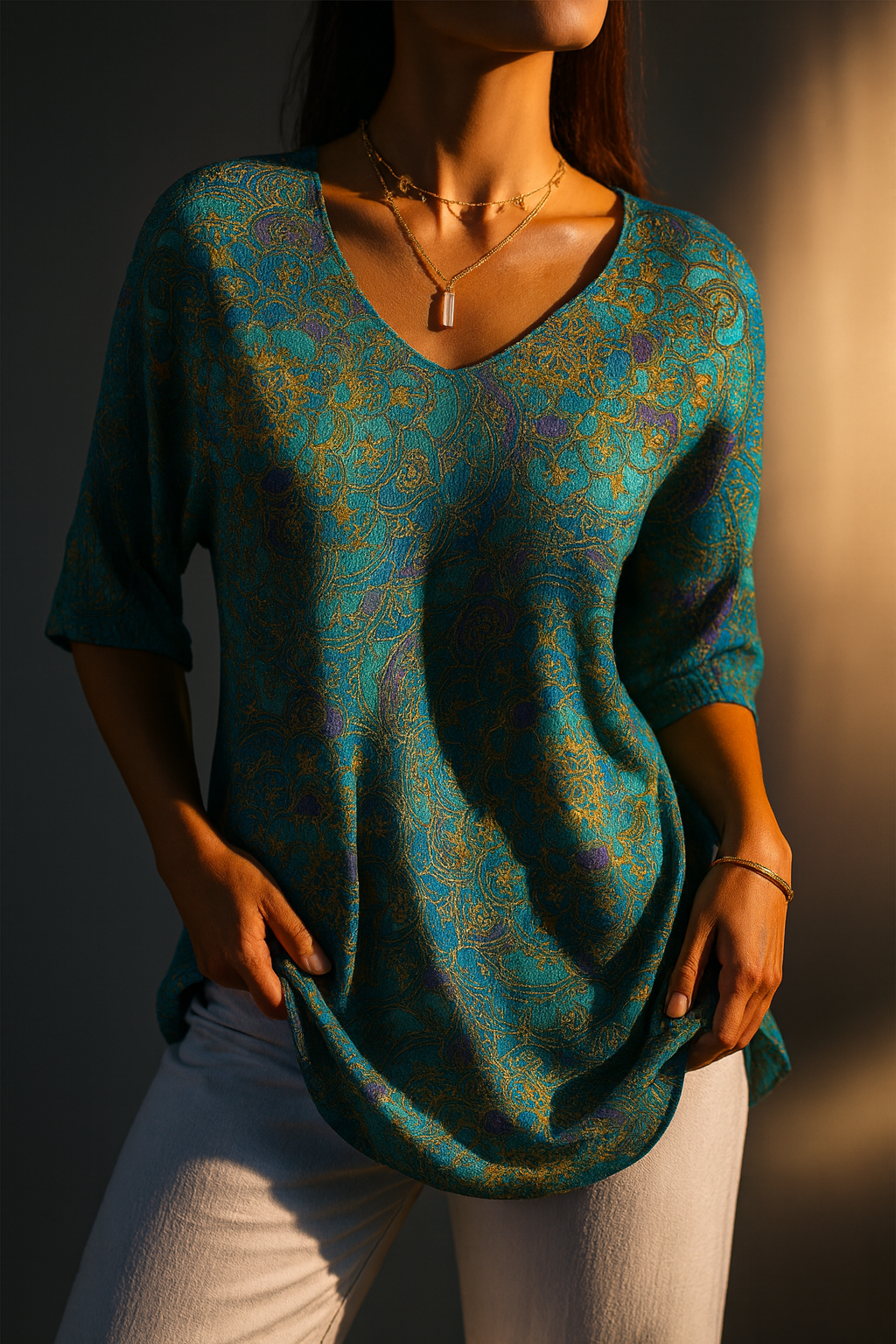 Bianca Lombardi | Blusa fluida y elegante con un estampado refinado