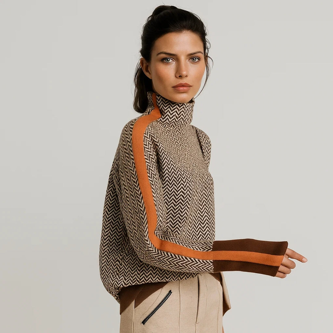 Bianca Lombadi |  Jersey elegante con cuello estructurado