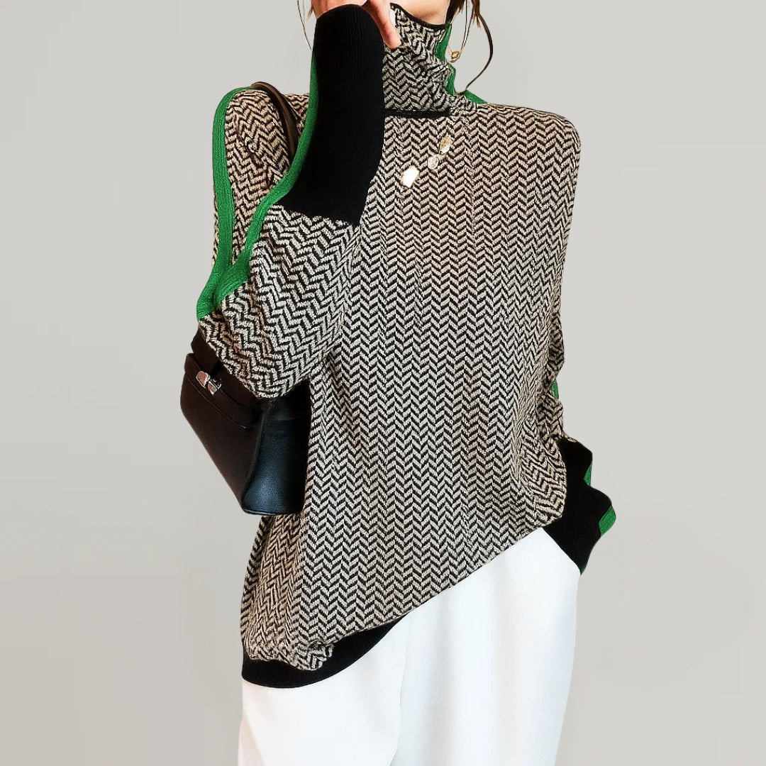 Bianca Lombadi |  Jersey elegante con cuello estructurado