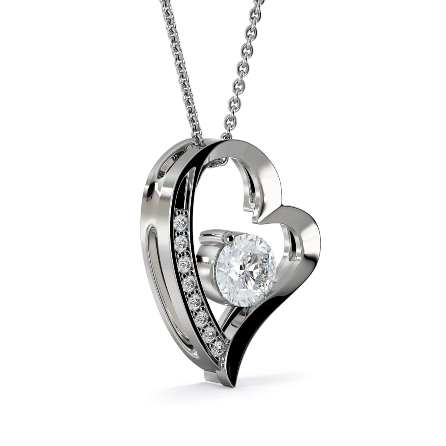 Bianca Lombardi |                                                                              Collar con colgante de corazón en oro blanco de 14k