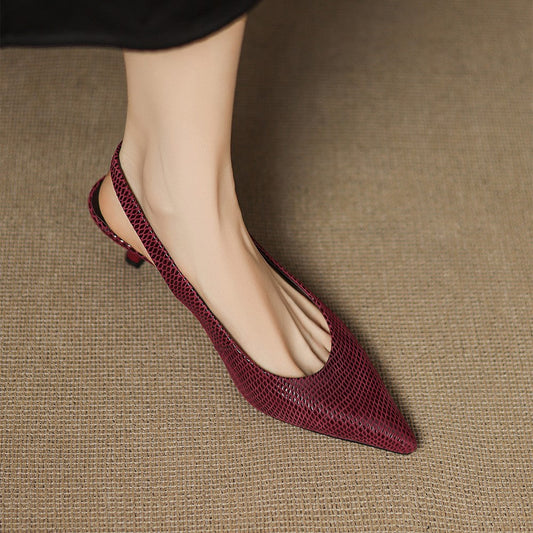 Bianca Lombardi | Zapatos de tacón slingback de cuero con punta fina