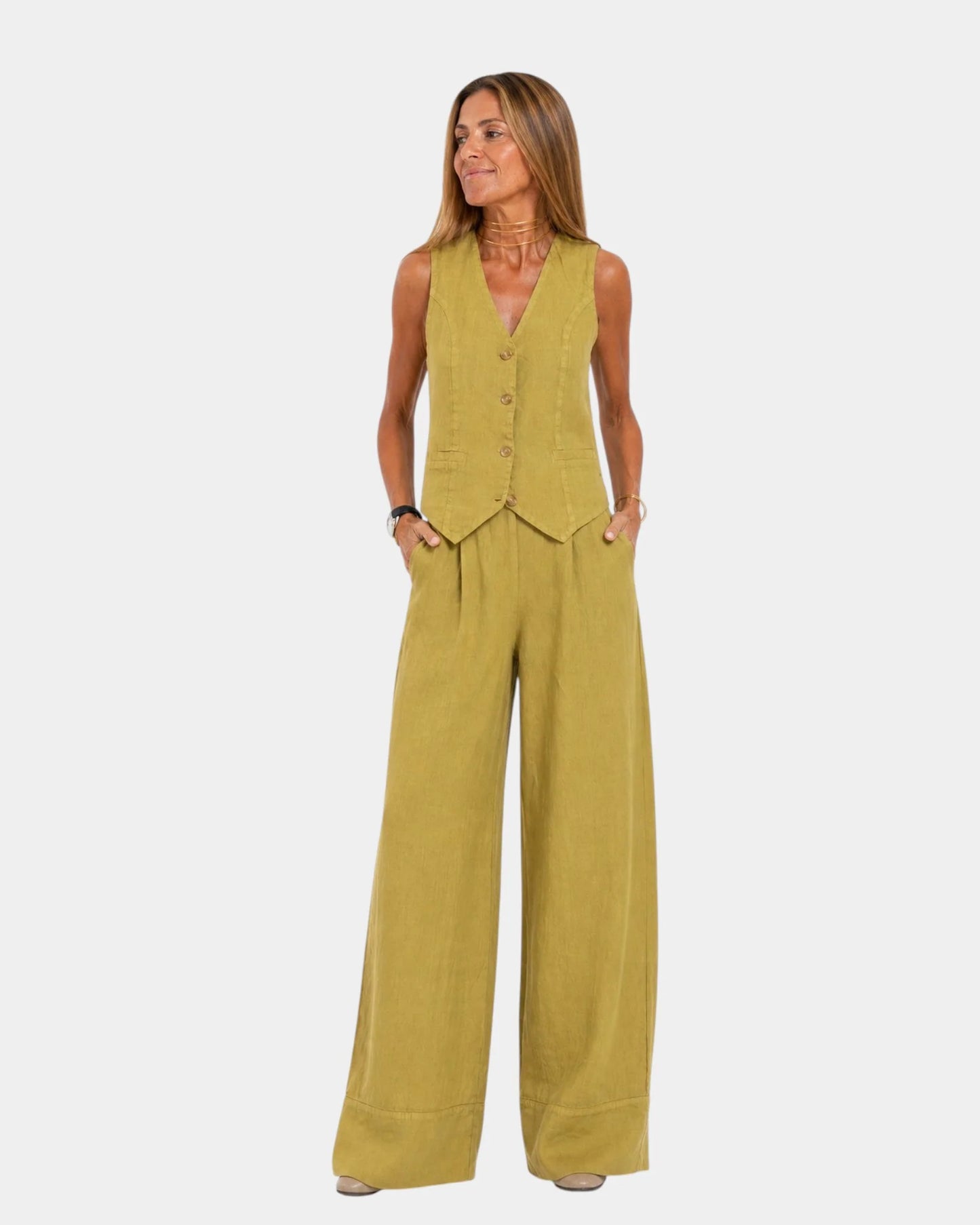 Bianca Lombardi | Conjunto de chaqueta sin mangas y pantalón