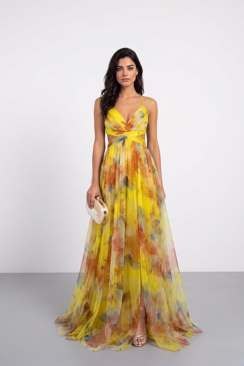 Bianca Lombardi | Vestido largo «Elegancia floral»