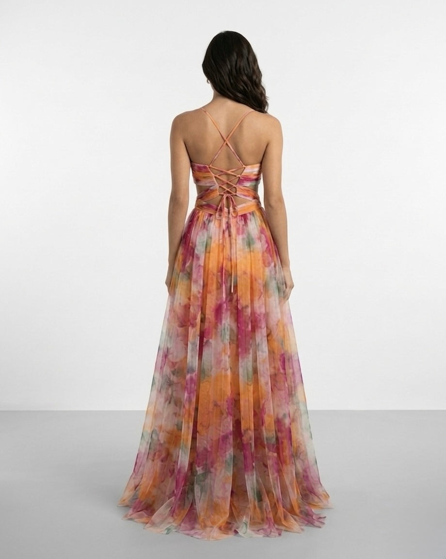 Bianca Lombardi | Vestido largo «Elegancia floral»