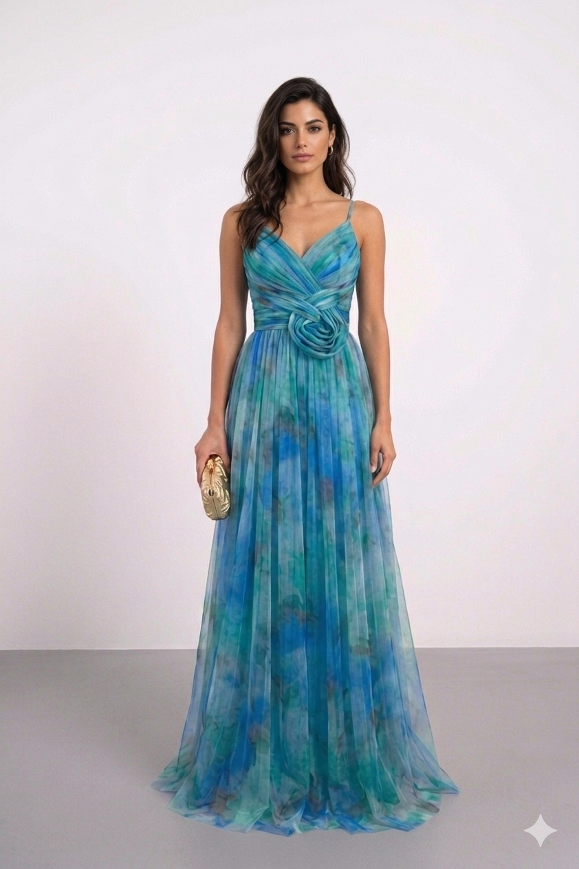 Bianca Lombardi | Vestido largo «Elegancia floral»