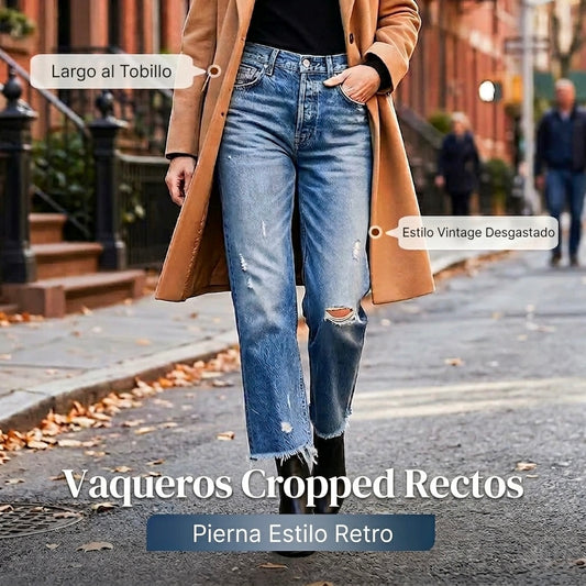 Bianca Lombardi | Vaqueros retro de mujer, de corte recto y largo corto