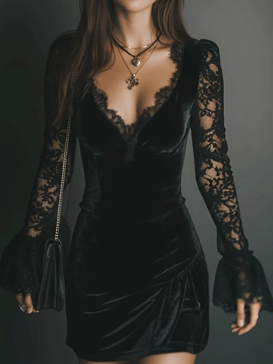 Bianca Lombardi | Un vestido de terciopelo con un encanto irresistible