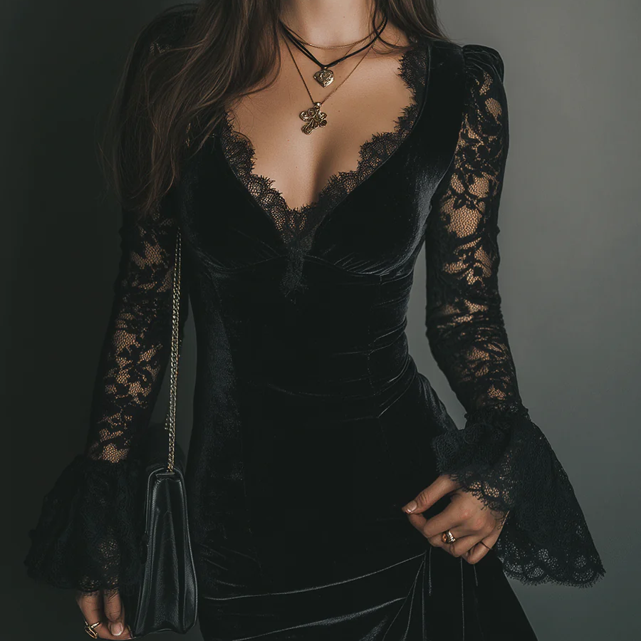 Bianca Lombardi | Un vestido de terciopelo con un encanto irresistible