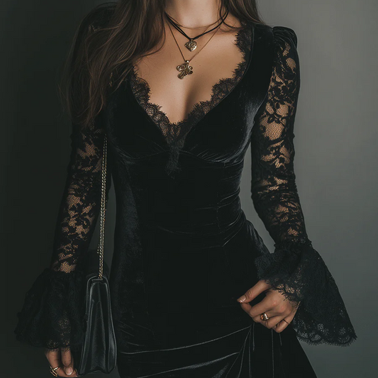 Bianca Lombardi | Un vestido de terciopelo con un encanto irresistible