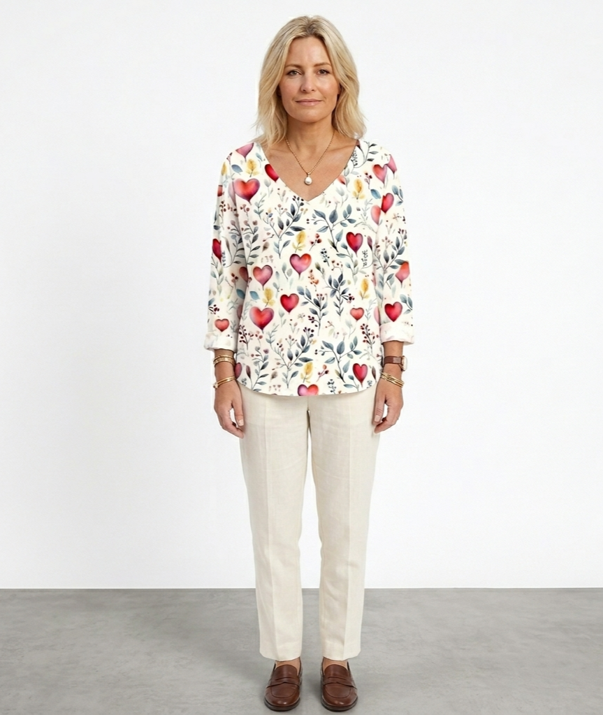 Bianca Lombardi | Blusa estampada de corazones