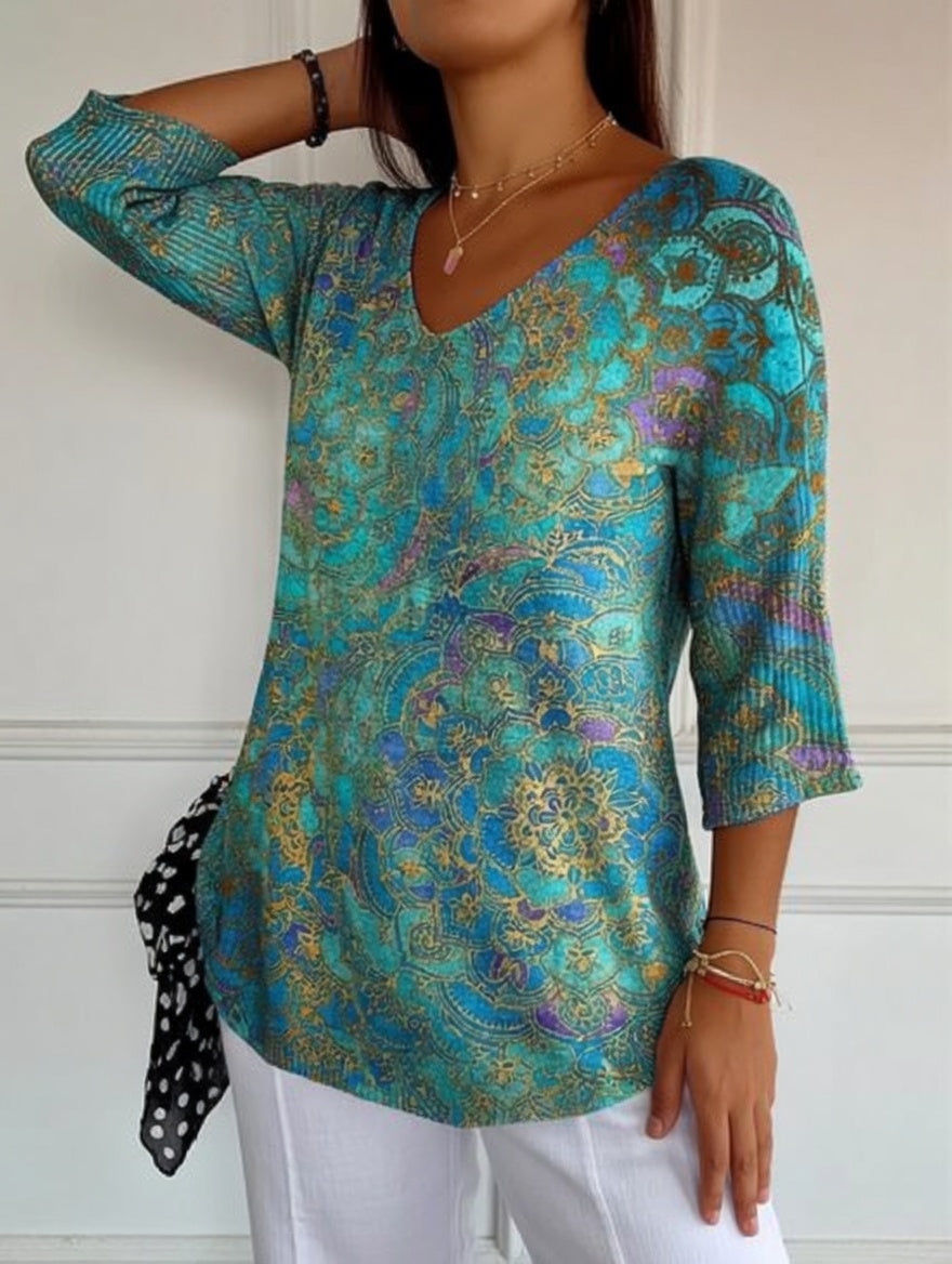 Bianca Lombardi | Blusa fluida y elegante con un estampado refinado