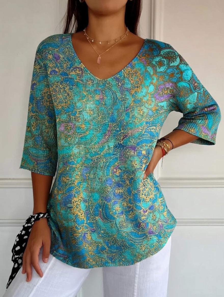 Bianca Lombardi | Blusa fluida y elegante con un estampado refinado