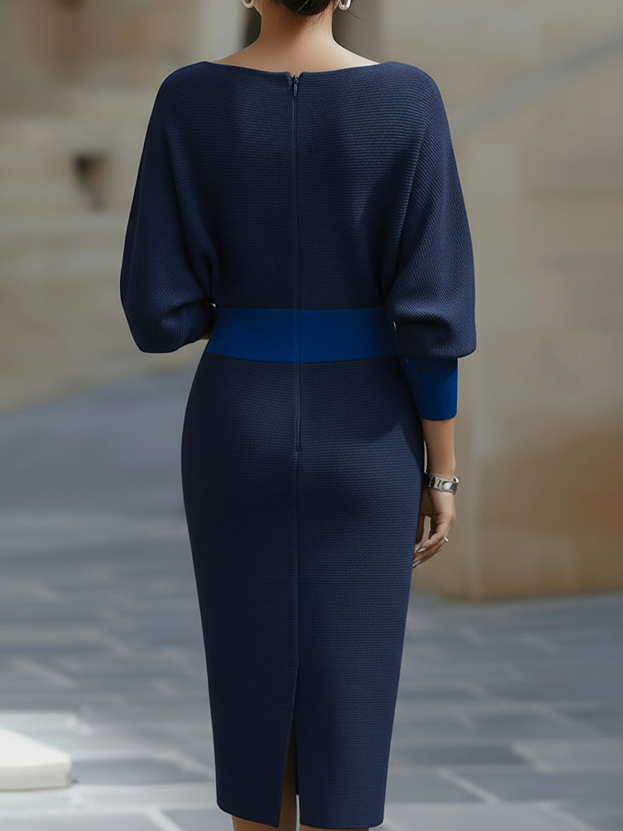 Bianca Lombardi | Elegante vestido midi drapeado, un clásico atemporal