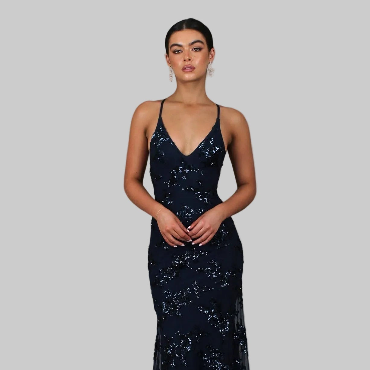Bianca Lombardi | Vestido largo brillante para un look inolvidable