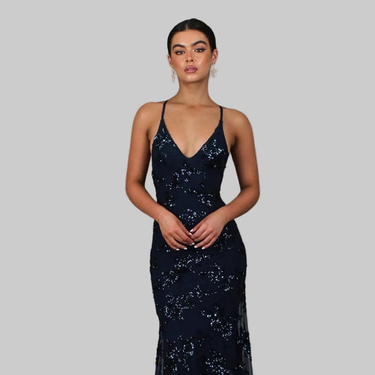Bianca Lombardi | Vestido largo brillante para un look inolvidable